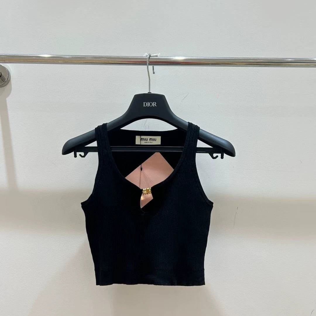 25 Metal Letter Hollow Short Navel-Exposed Suspender