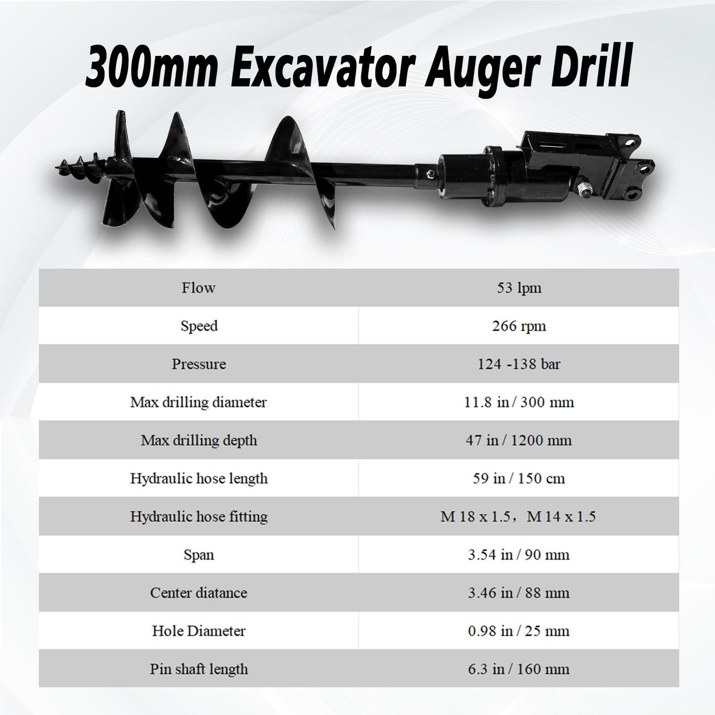 MMS Mini Excavator Auger 200mm/300mm