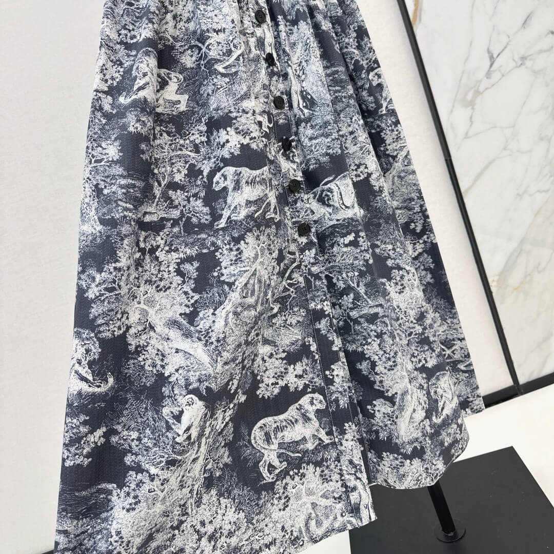 Minimalist Jungle Print Strappy Dress