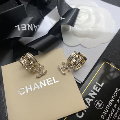 Vintage Circular Letter Drop Earrings