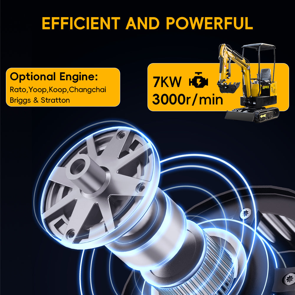 1 Ton Mini Excavator with 13.5 HP Gasoline Engine and Thumb Clip-MS10H