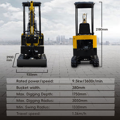 1 Ton Mini Excavator with 13.5 HP Gasoline Engine and Thumb Clip-MS10H