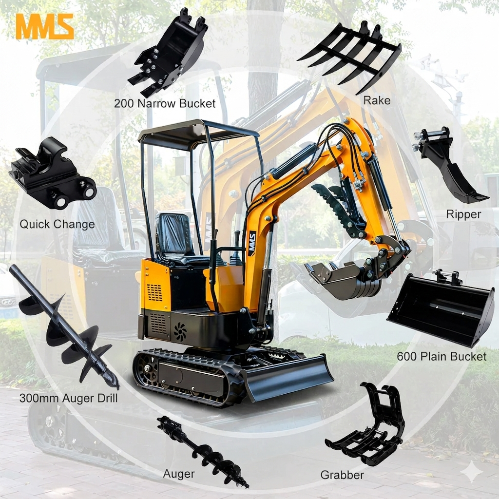 MS12 Mini Excavator with Hydraulic Thumb
