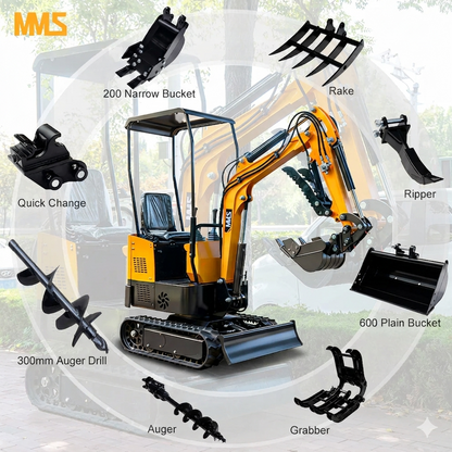 MS12 Mini Excavator with Hydraulic Thumb