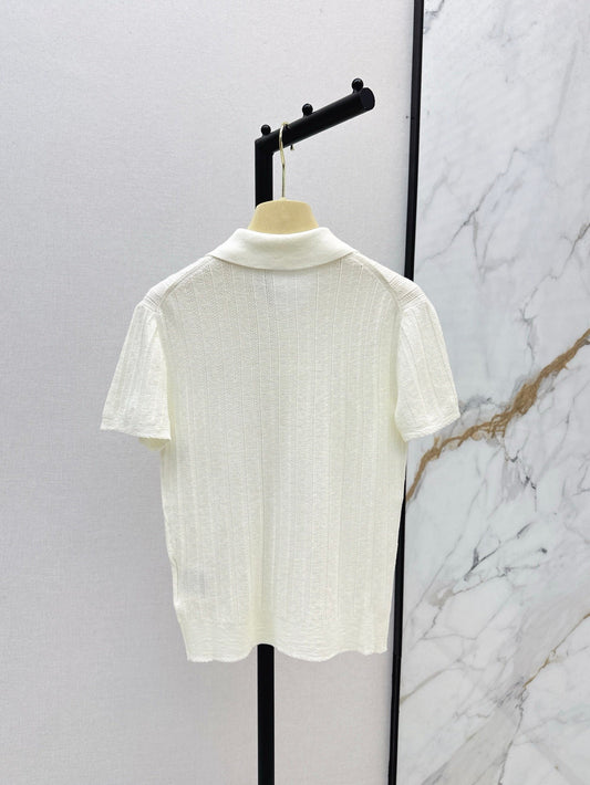 m 25ss knitted polo shirt