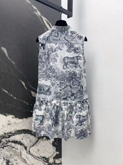 D printed shirt dress