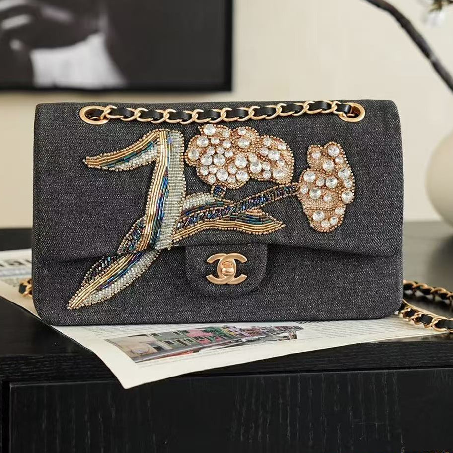 Chanel 2026 Classic 11.12 Bag 25.5cm Denim Leather