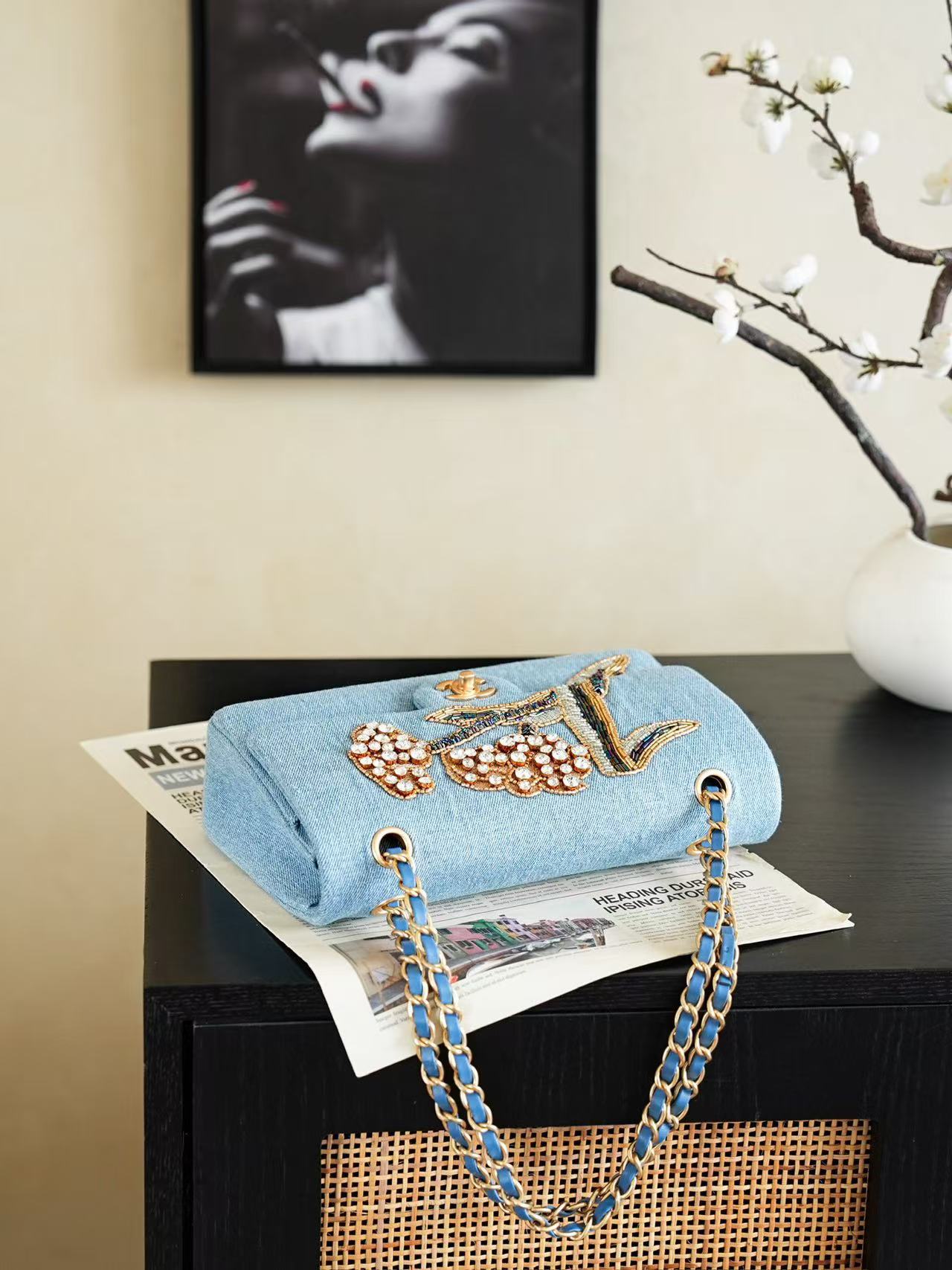 Chanel 2026 Classic 11.12 Bag 25.5cm Denim Leather
