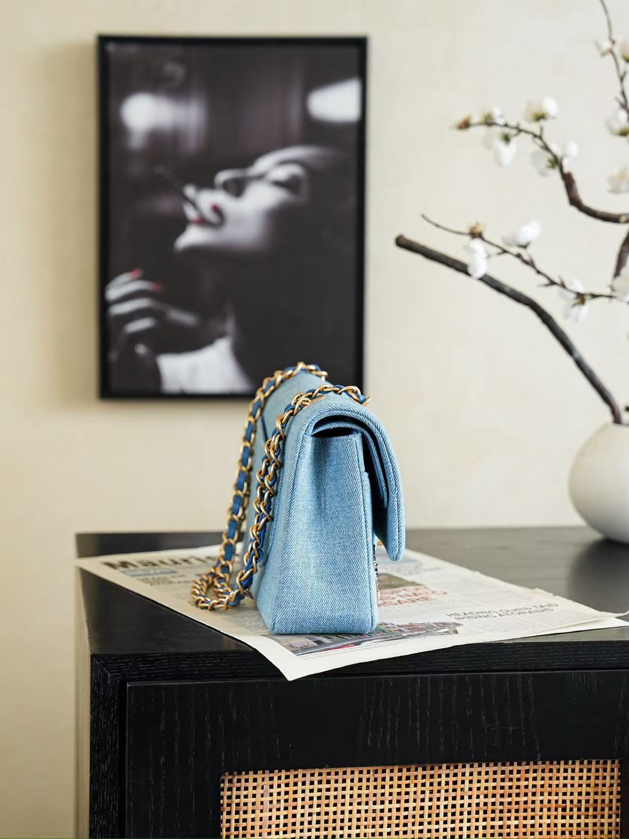 Chanel 2026 Classic 11.12 Bag 25.5cm Denim Leather