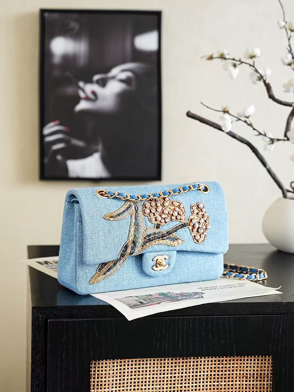 Chanel 2026 Classic 11.12 Bag 25.5cm Denim Leather
