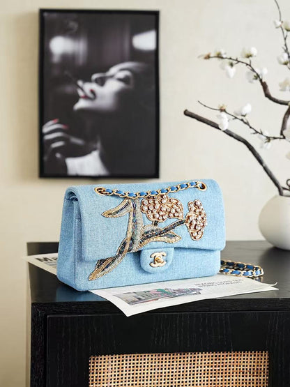 Chanel 2026 Classic 11.12 Bag 25.5cm Denim Leather