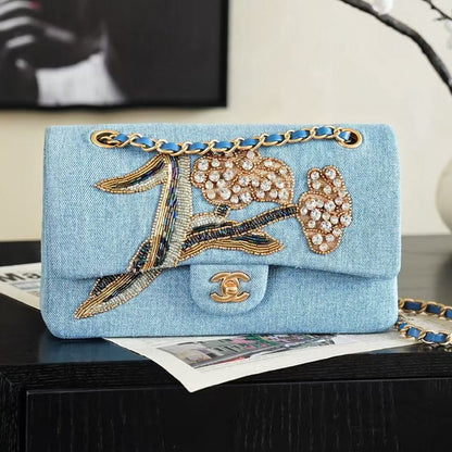 Chanel 2026 Classic 11.12 Bag 25.5cm Denim Leather
