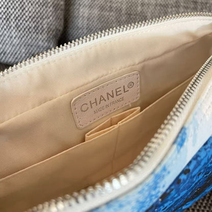 Chanel 2026 Surf Bag 25cm Blue White Canvas