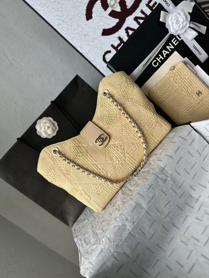 Chanel 2026 Shopping Bag 32cm Braided Raffia Woven Leather
