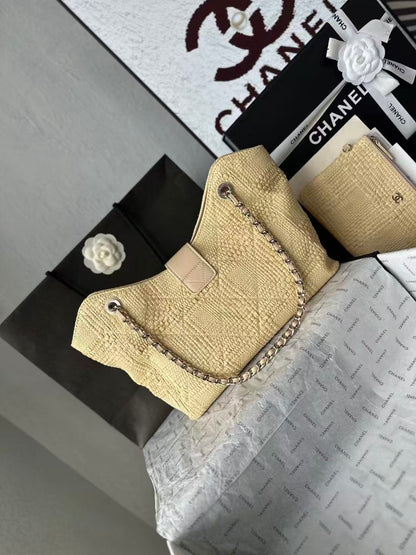 Chanel 2026 Shopping Bag 32cm Braided Raffia Woven Leather