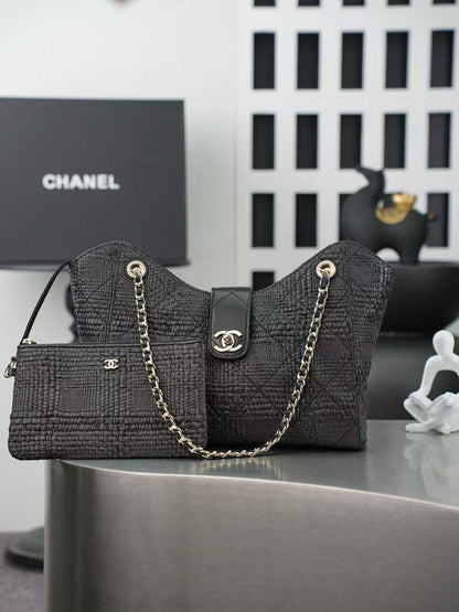 Chanel 2026 Shopping Bag 32cm Braided Raffia Woven Leather