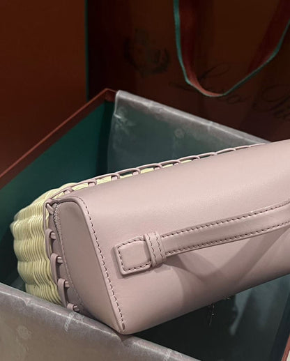 Loro Piana 2026 Extra Pocket L19 Bag Beige Pink Rattan Leather