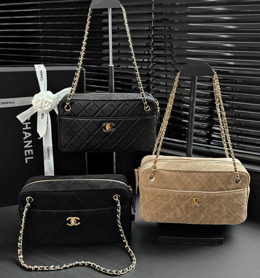 2026 Camera Bag 24.5cm Suede Lambskin