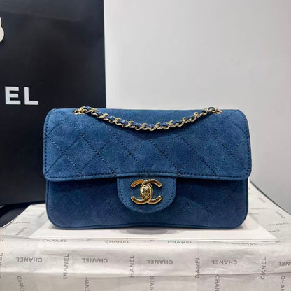 2026 Flap Bag 20cm Suede Leather