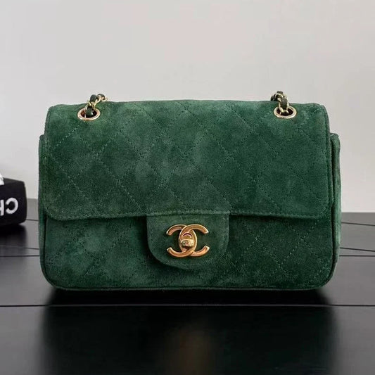 2026 Flap Bag 20cm Suede Leather