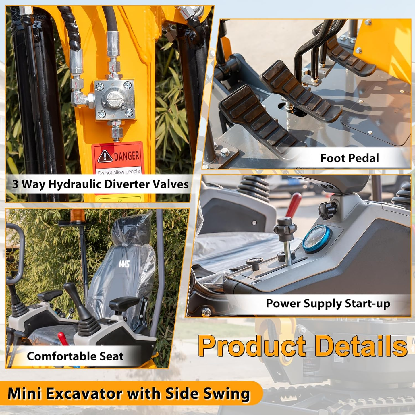 1.5-Ton Mini Excavator,13.5 HP , Briggs & Stratton Petrol Engine-MS15PRO