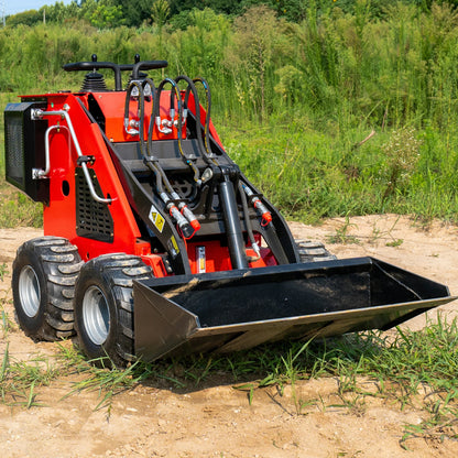 MS320L Mini Stand On Skid Steer Wheel Loader With 13.5 HP Gasoline Engine