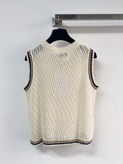 26ss Cutout color-blocked vest
