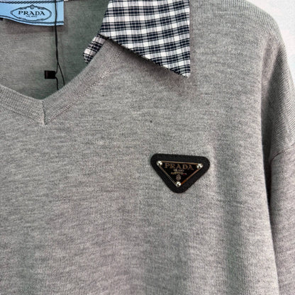 Prada / 26 Early Autumn New Plaid Two-in-One Long Sleeve