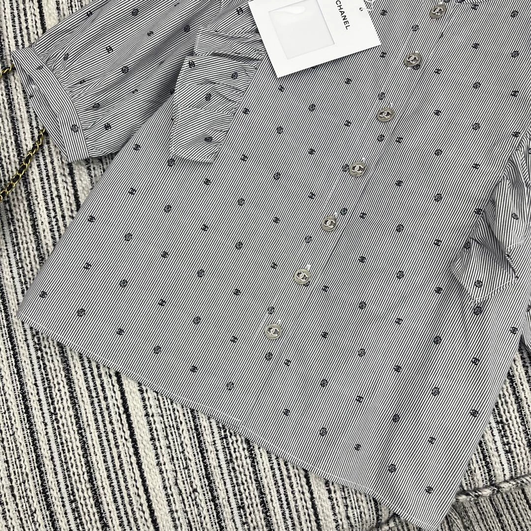 26ss Jacquard striped short-sleeved shirt