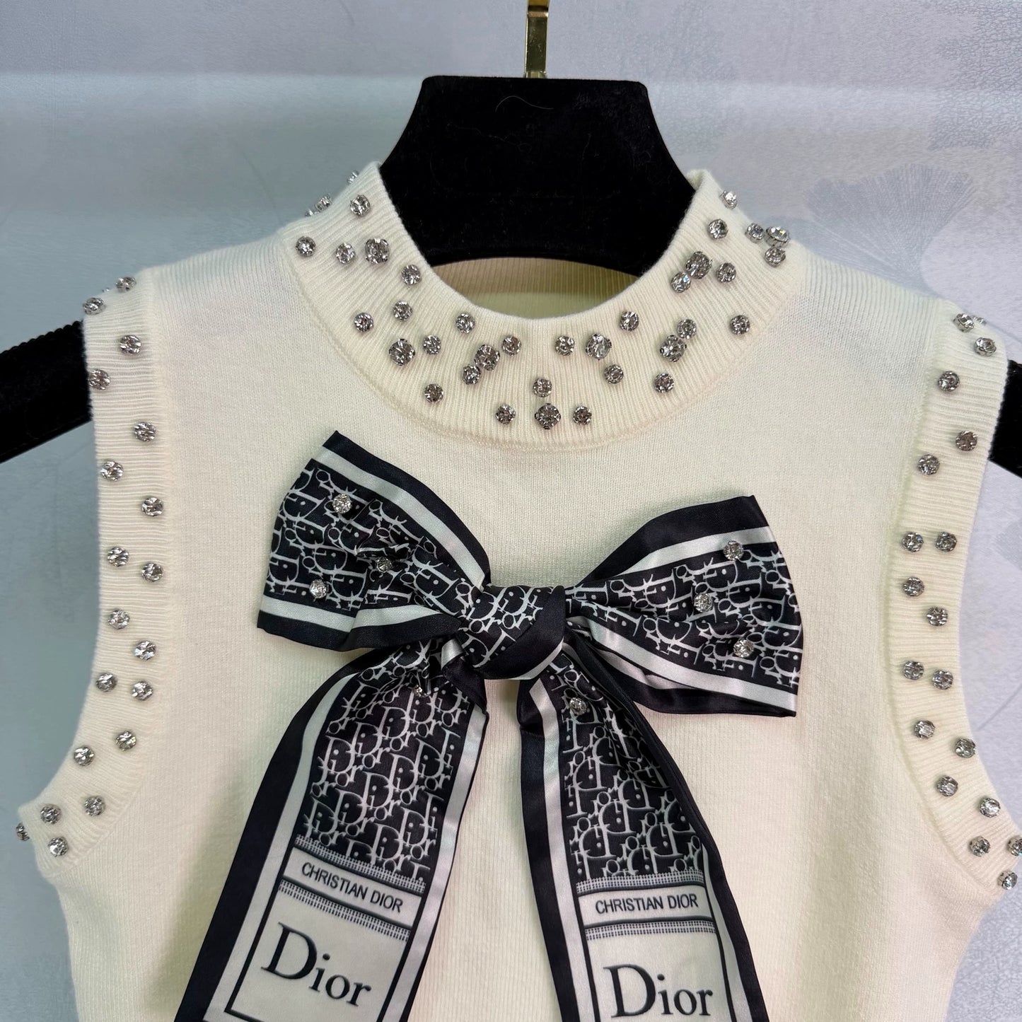 Silk scarf bow vest