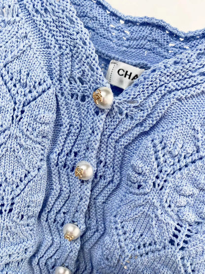 26ss Patterned openwork knitted vest