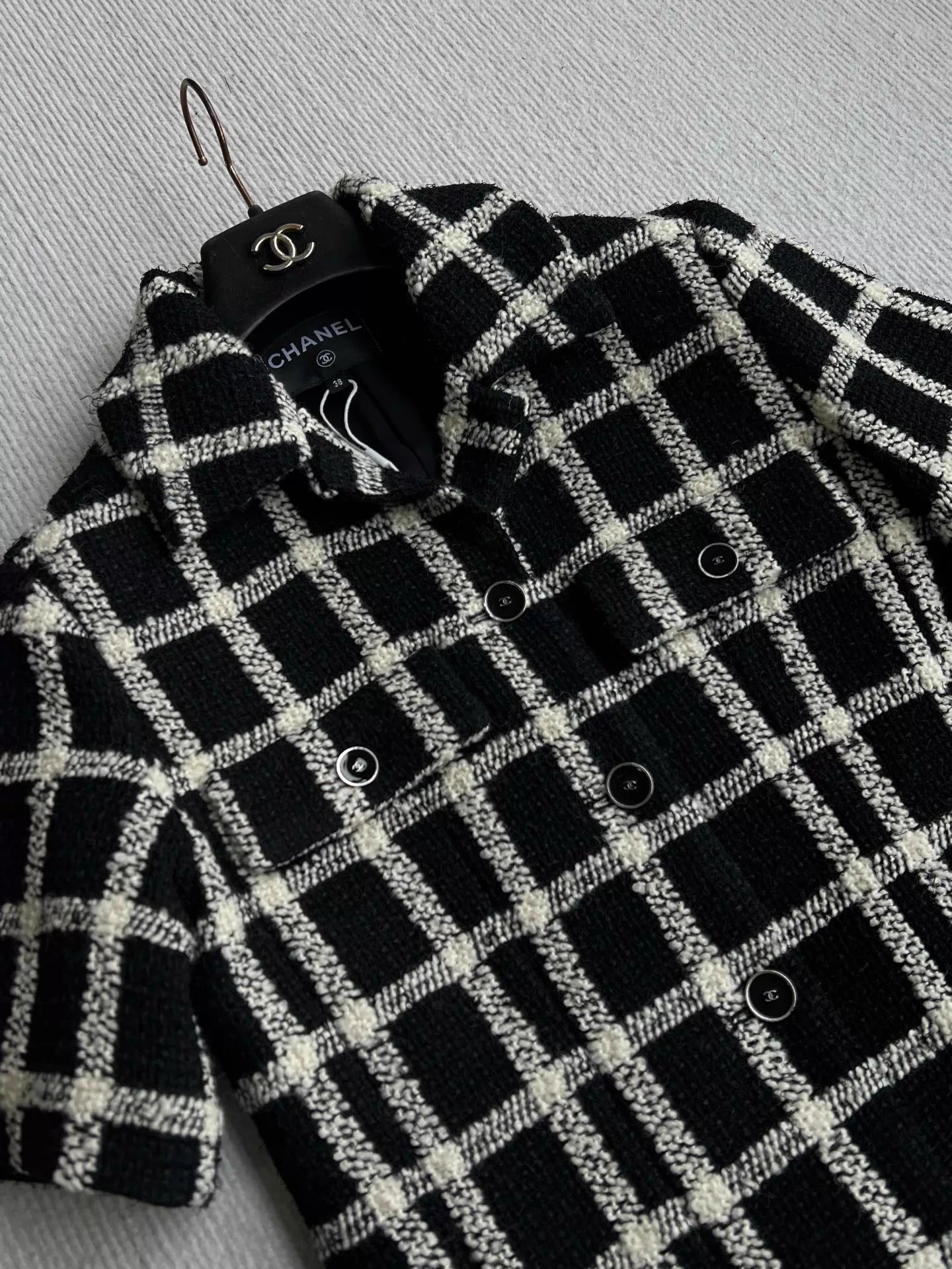26ss French plaid tweed T-shirt/Skirts