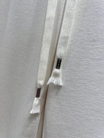 Drawstring casual wool wide leg pants