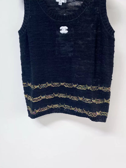26ss Striped logo vest