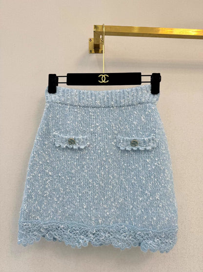 Tweed Knit Midi Skirt