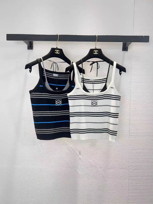 26ss Striped Ribbed Vest