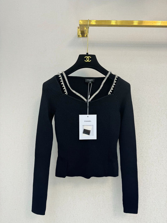 black knit sweater