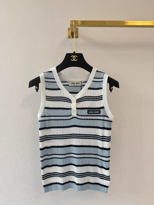 26ss Striped Knit Vest