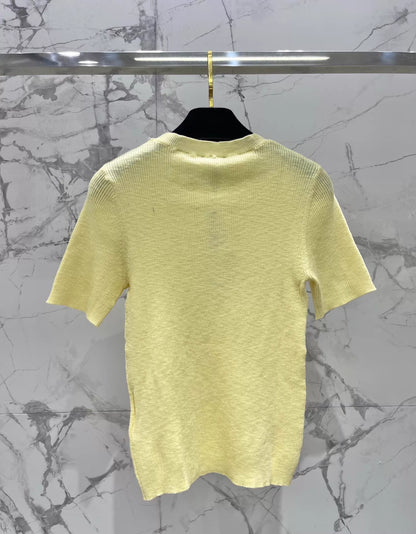 26ss Crew Neck Double C Knit T-Shirt