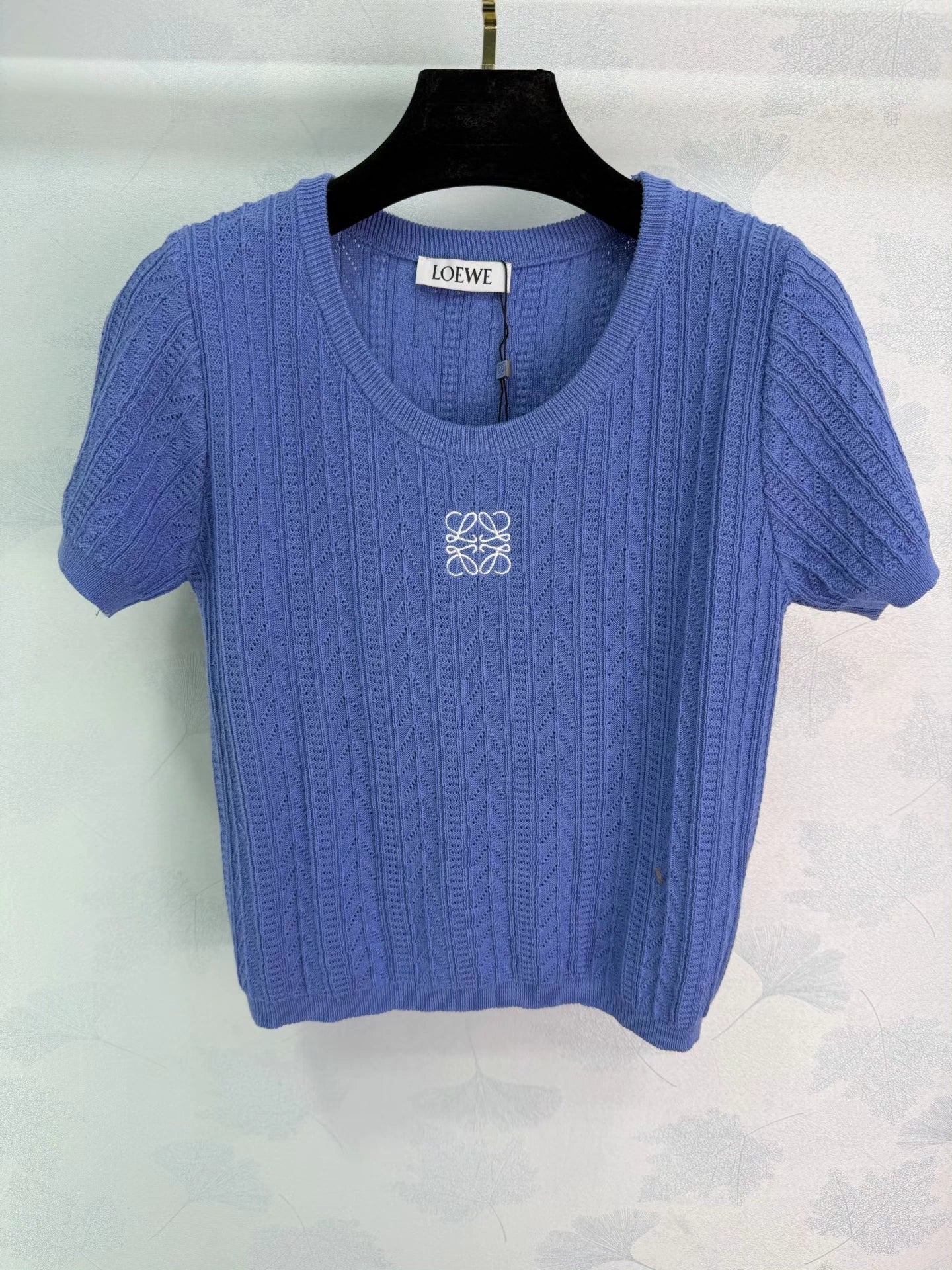 Embroidered Knit Short-Sleeve T-Shirt