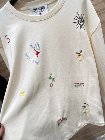 25fw Embroidered pattern long sleeved shirt (vintage series)