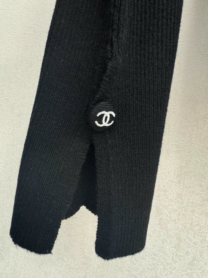 High-neck knit base layer top