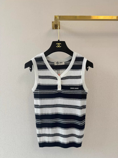 26ss Striped Knit Vest
