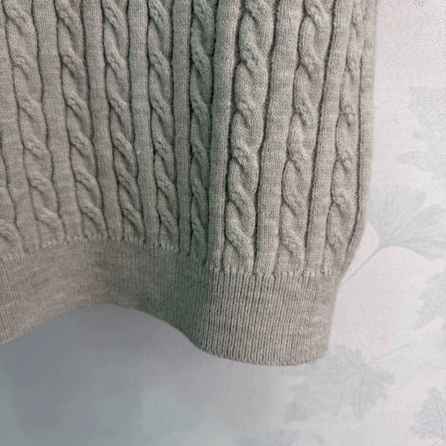 Miu Miu / Denim Patchwork Cable Knit Short Sleeve