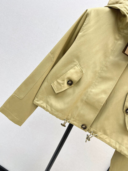 25fw Classic Hooded Cropped Trench Coat