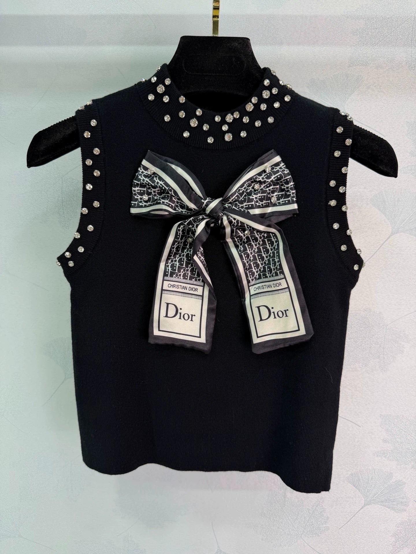 Silk scarf bow vest