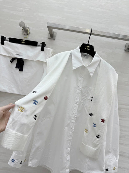 Shawl style two-piece shirt set (vintage series)