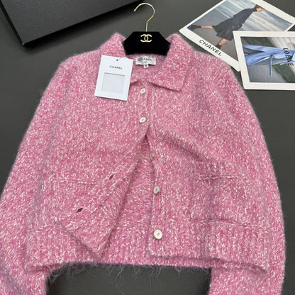 Pocket Single-breasted Lapel Cardigan