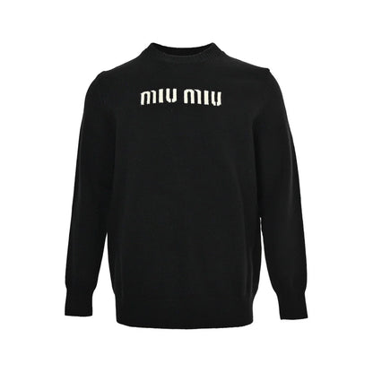 25fw Letter jacquard round neck sweater