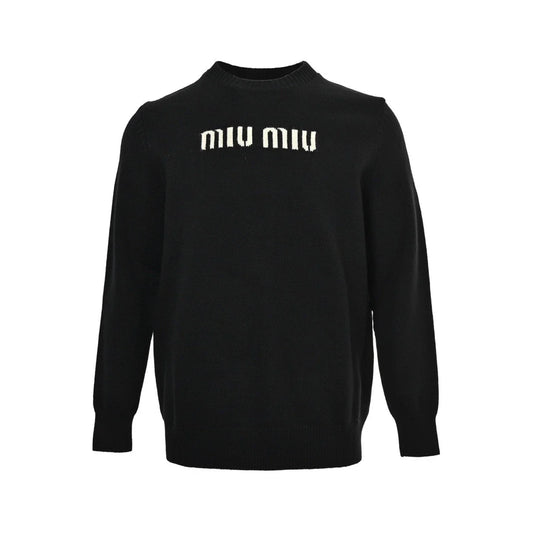 25fw Letter jacquard round neck sweater